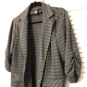 Torrid gray blazer with black stripes